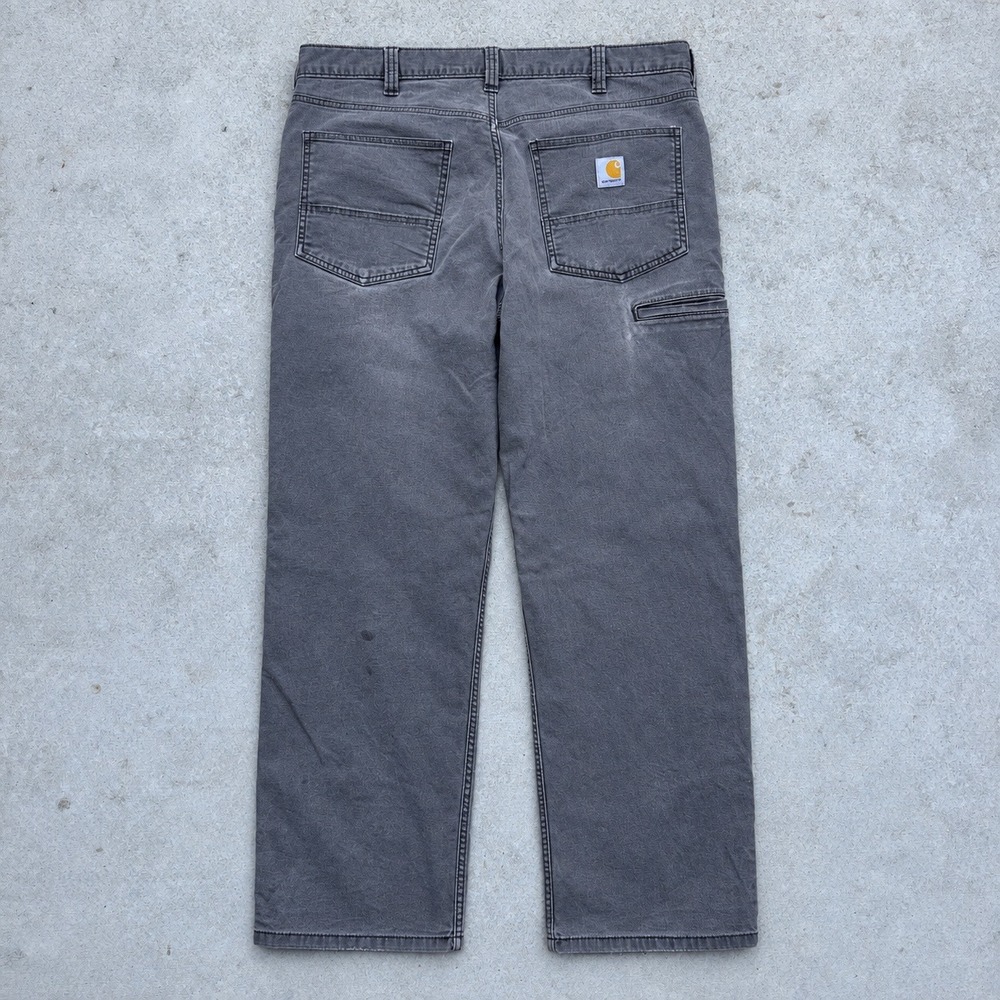 Carhartt Relaxed Fit Work Pants Mens 36x30 Faded Gray Canvas Utility Trousers